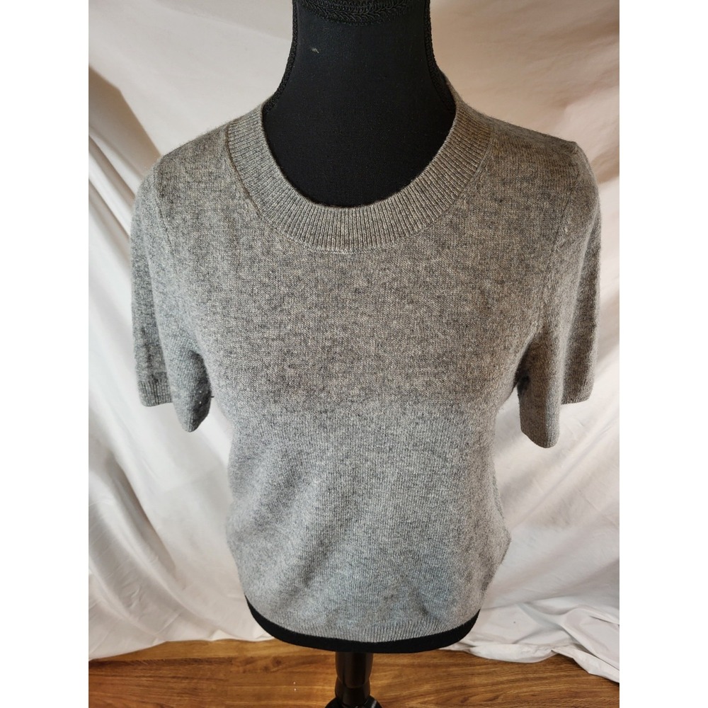 Part Two Copenhagen Gray Heather Short Sleeve Size M Cashmere Sweater